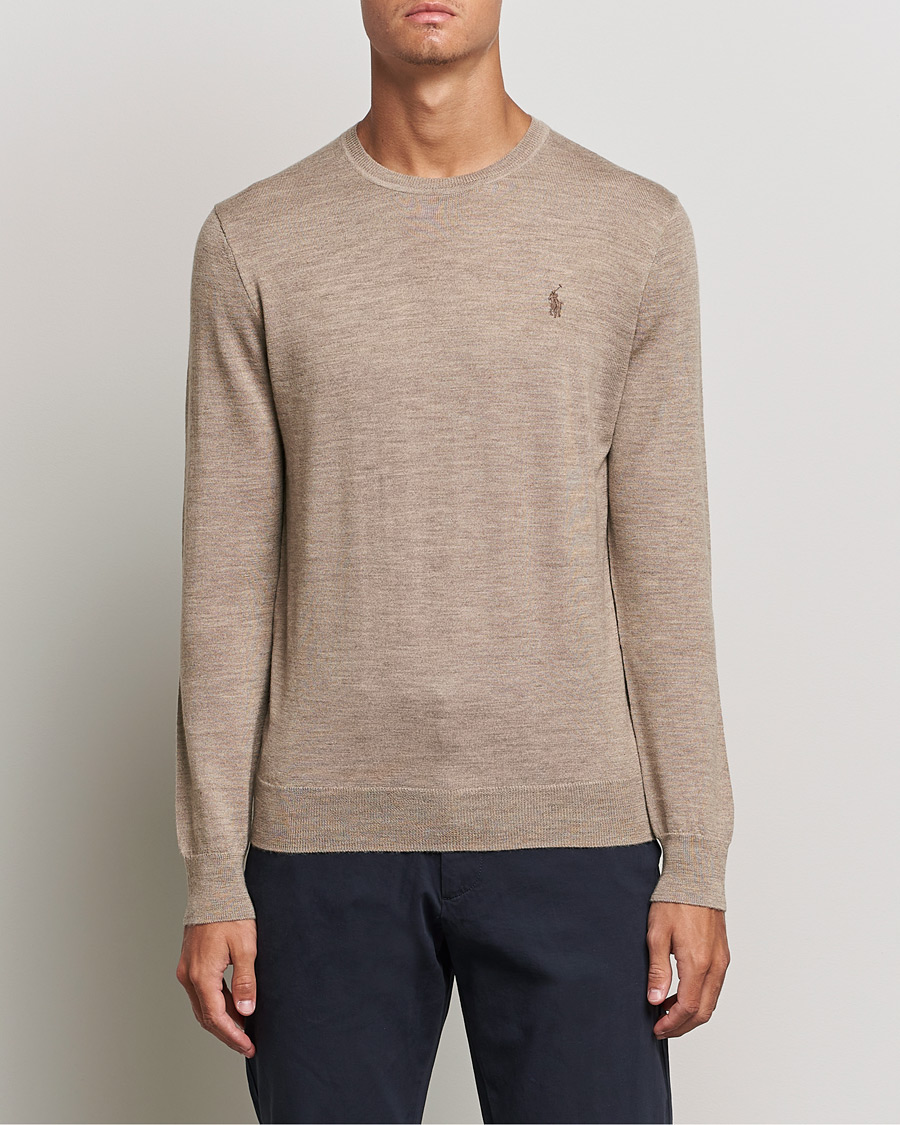 Hombres | Jerséis y prendas de punto | Polo Ralph Lauren | Merino Crew Neck Pullover Light Walnut Heather