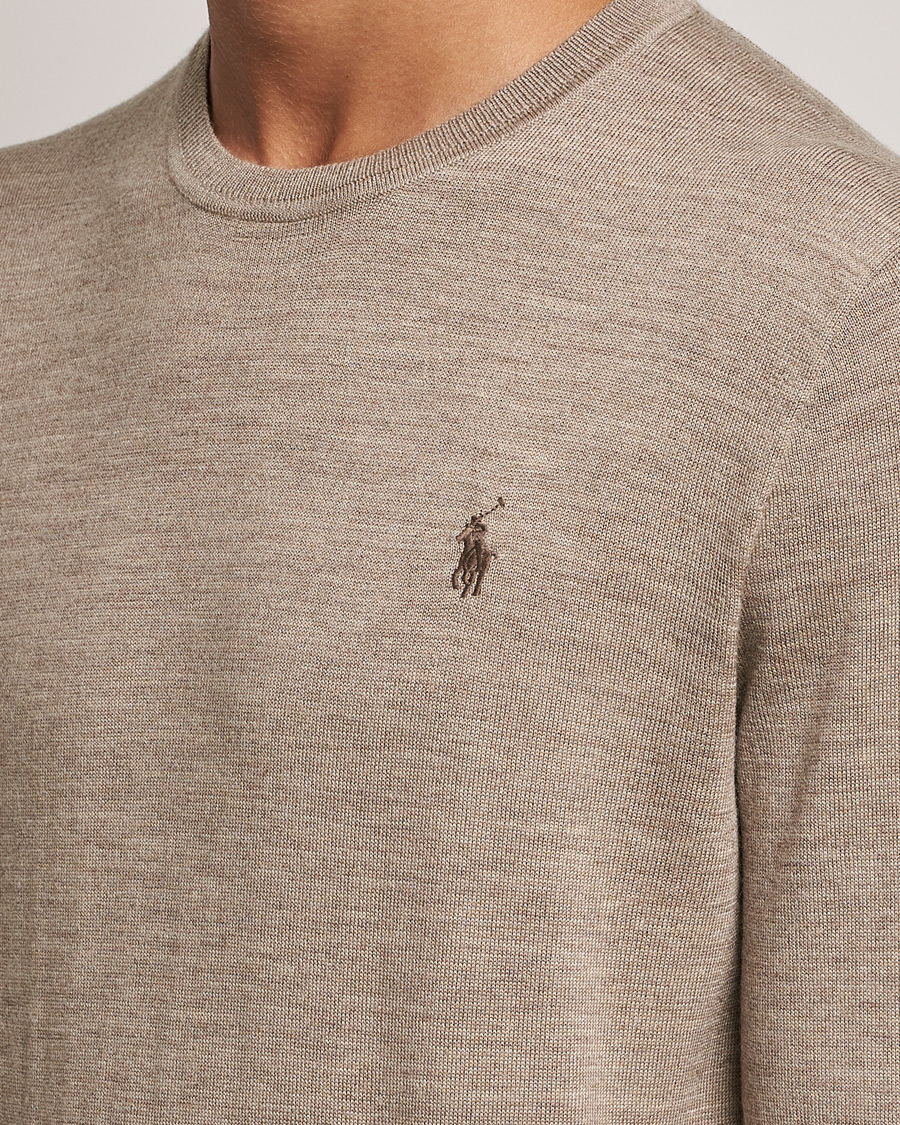 Hombres | Jerséis y prendas de punto | Polo Ralph Lauren | Merino Crew Neck Pullover Light Walnut Heather