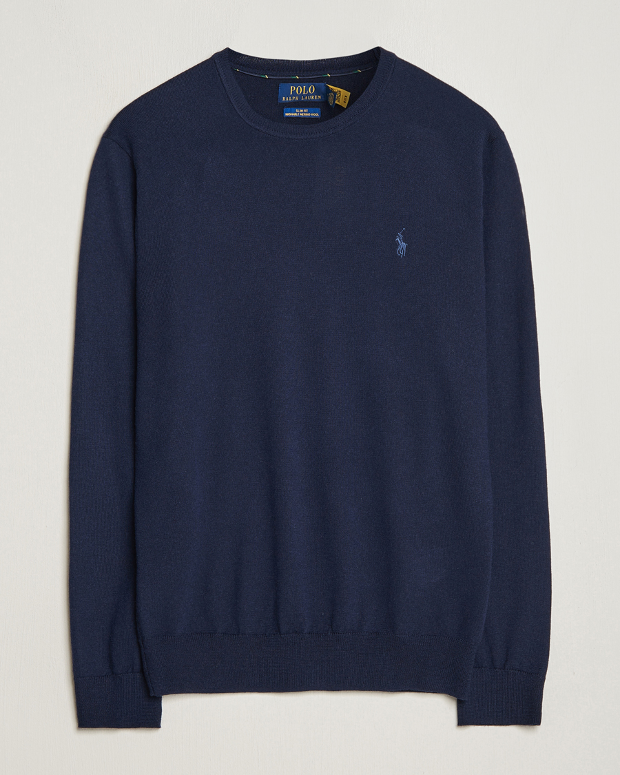Hombres | Jerséis y prendas de punto | Polo Ralph Lauren | Merino Crew Neck Pullover Hunter Navy