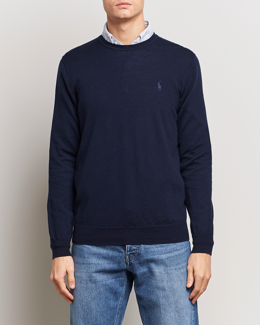 Hombres | Jerséis y prendas de punto | Polo Ralph Lauren | Merino Crew Neck Pullover Hunter Navy