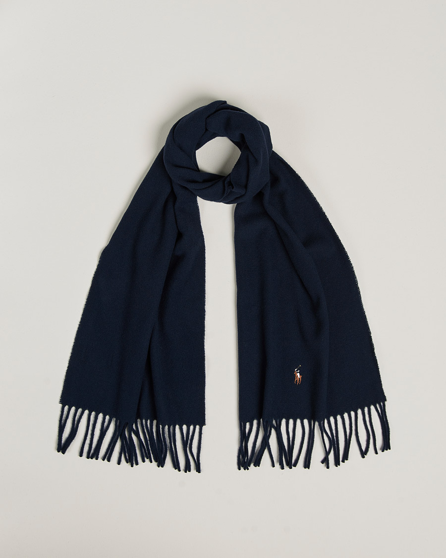 Hombres | Polo Ralph Lauren Signature Wool Scarf Hunter Navy | Polo Ralph Lauren | Signature Wool Scarf Hunter Navy