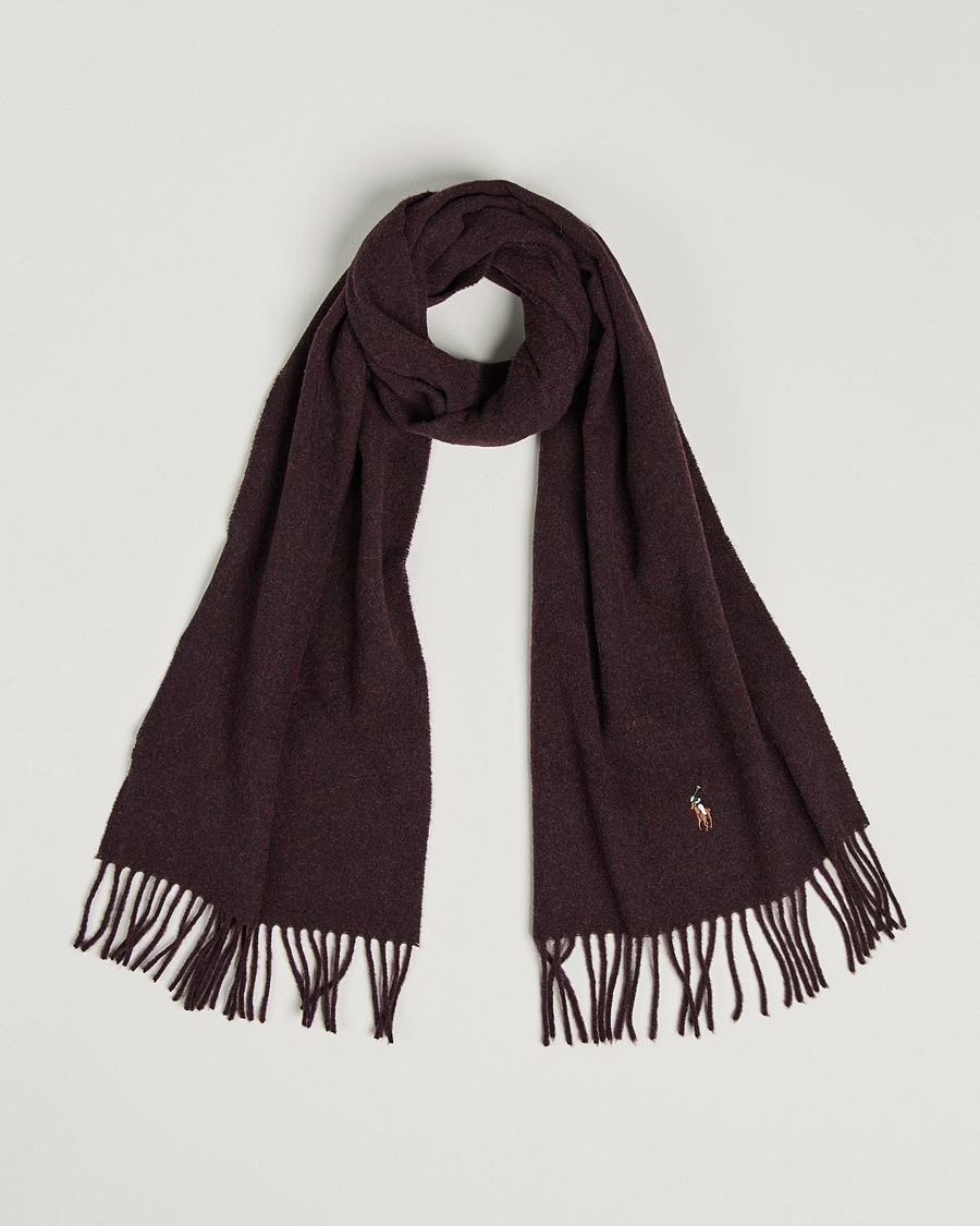 Hombres | Polo Ralph Lauren Signature Wool Scarf Aged Wine Heather | Polo Ralph Lauren | Signature Wool Scarf Aged Wine Heather