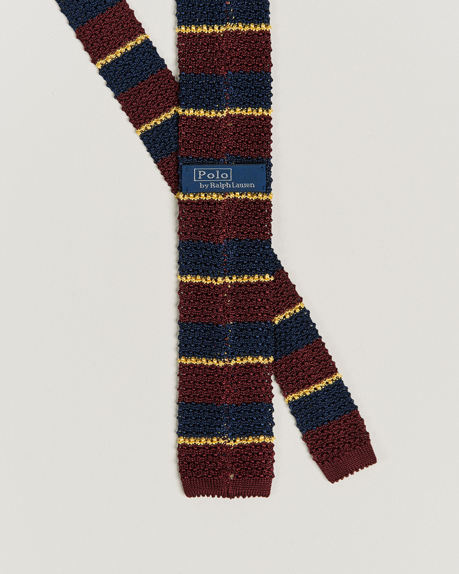 Hombres | Corbatas | Polo Ralph Lauren | Polo Ralph LaurenRegim Knitted TieWine/Navy/Gold