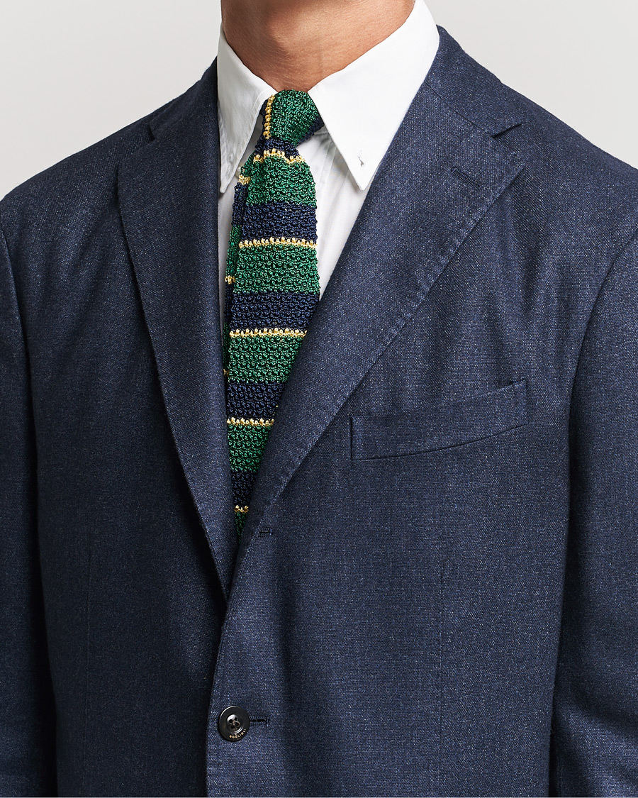 Hombres | Accesorios | Polo Ralph Lauren | Knitted Striped Tie Green/Navy/Gold