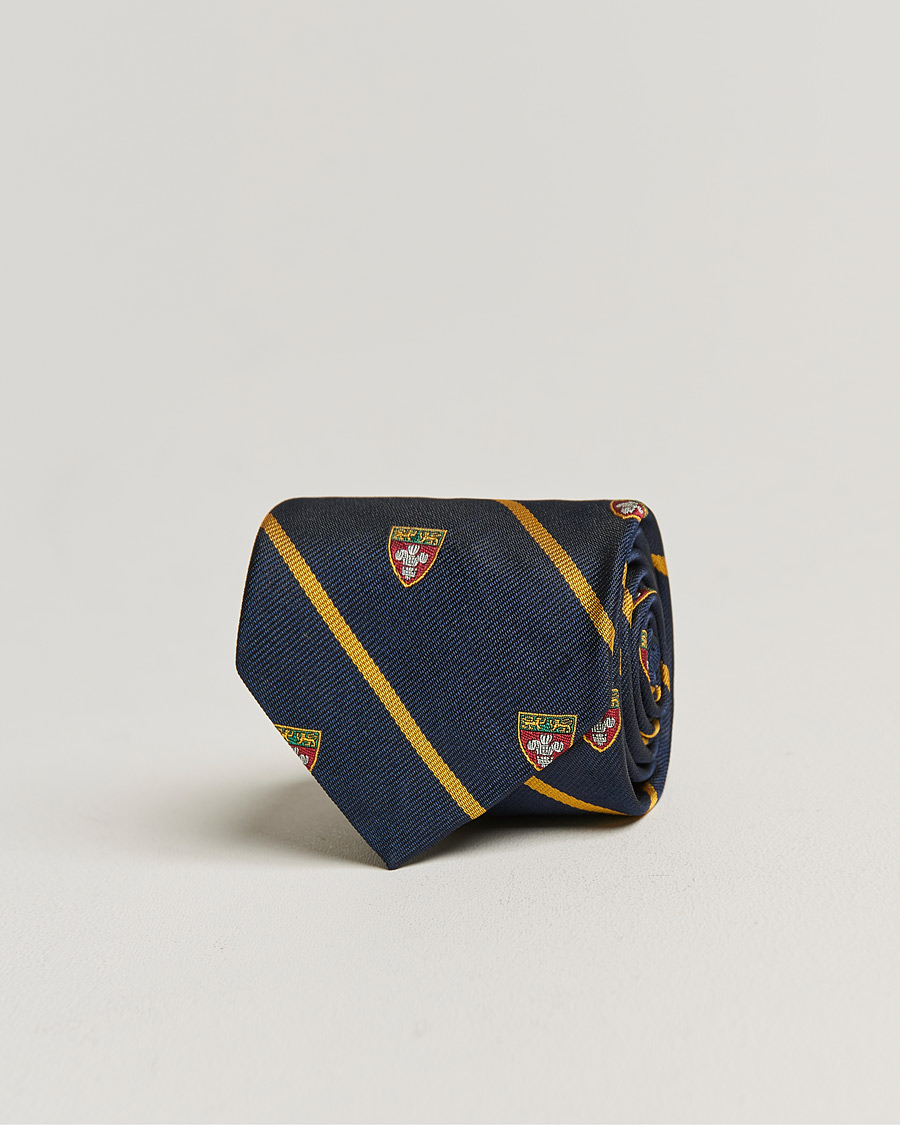 Hombres | Polo Ralph Lauren Crest Striped Tie Navy | Polo Ralph Lauren | Crest Striped Tie Navy