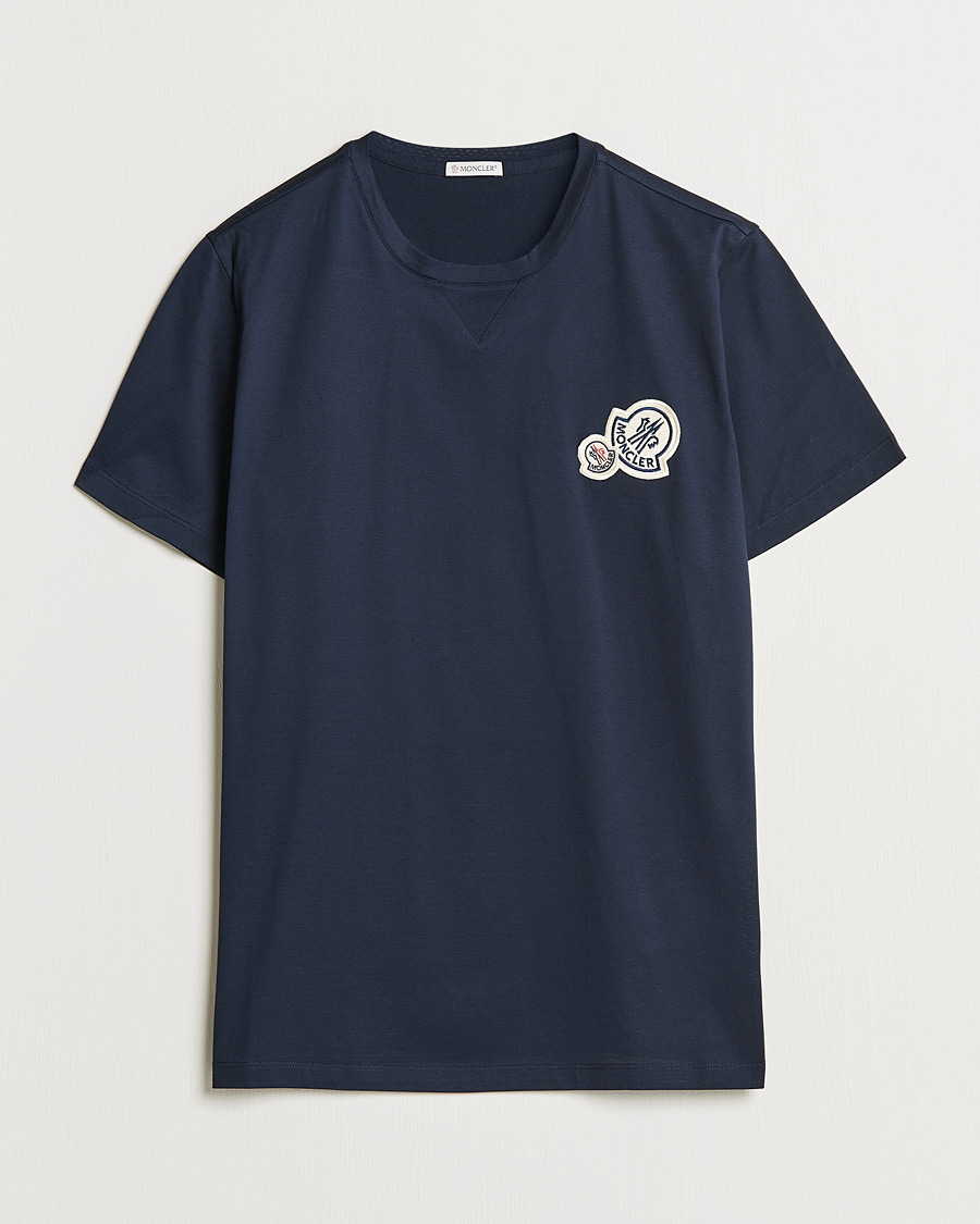Hombres | Camisetas | Moncler | Double Logo T-Shirt Navy