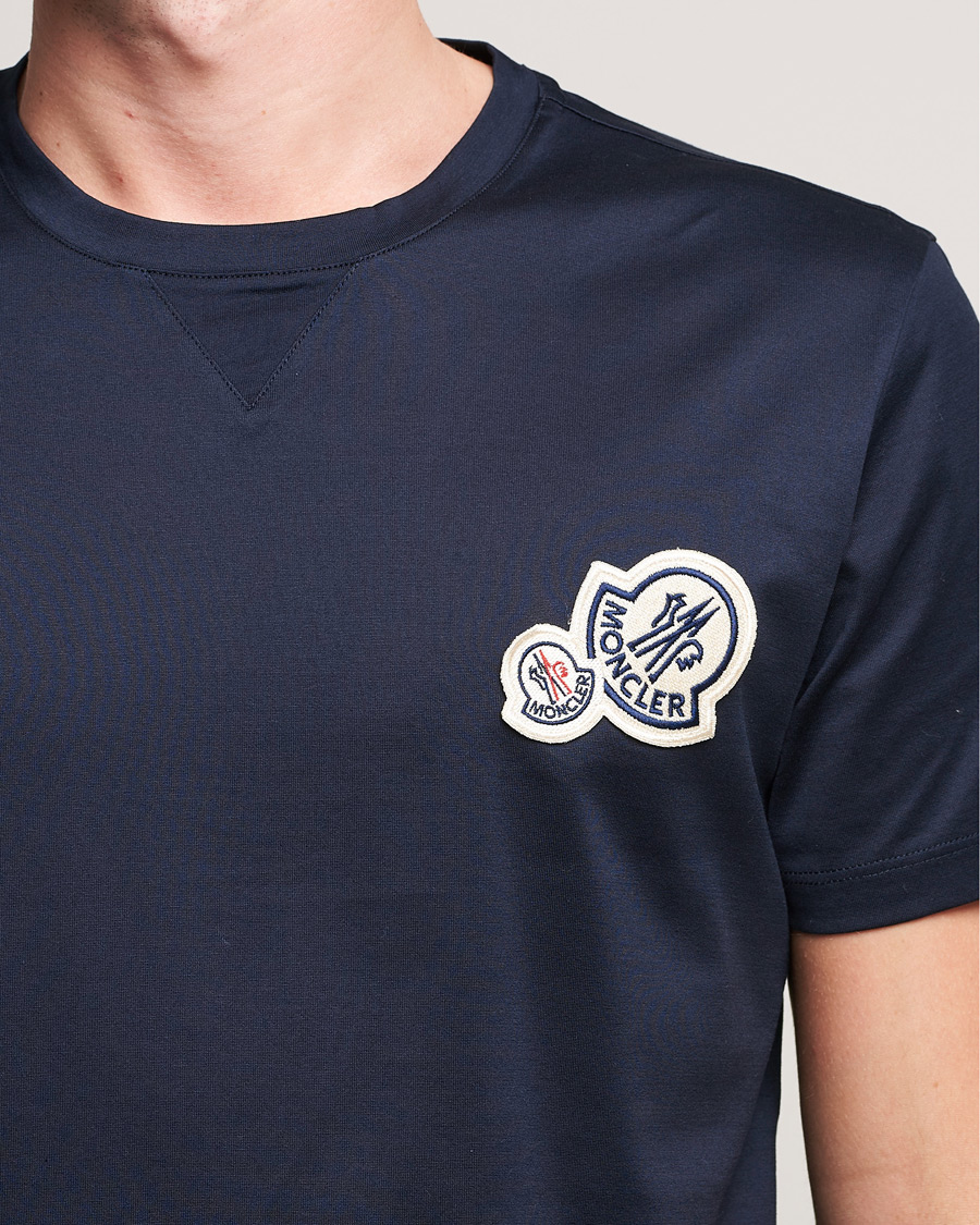 Hombres | Camisetas | Moncler | Double Logo T-Shirt Navy
