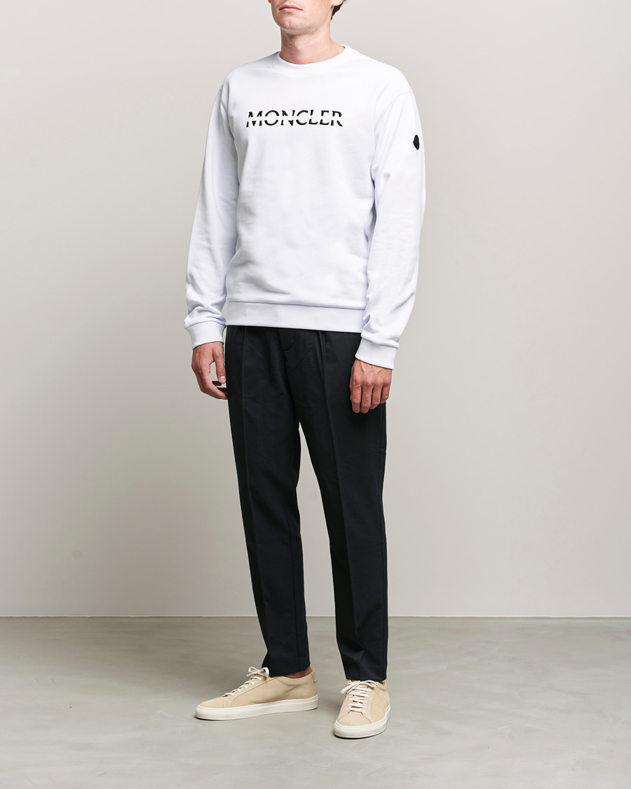 Hombres | Jerséis y prendas de punto | Moncler | Lettering Sweatshirt White