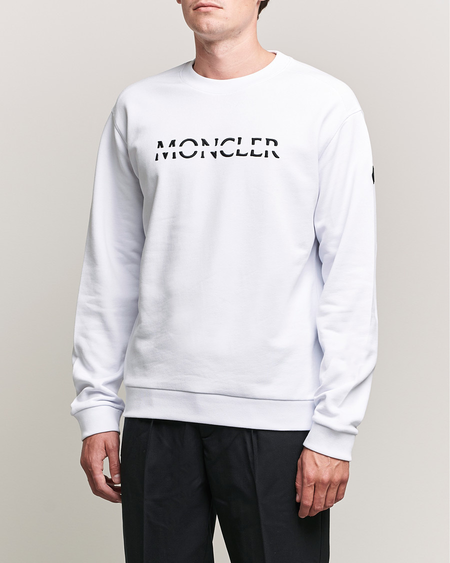 Hombres | Jerséis y prendas de punto | Moncler | Lettering Sweatshirt White