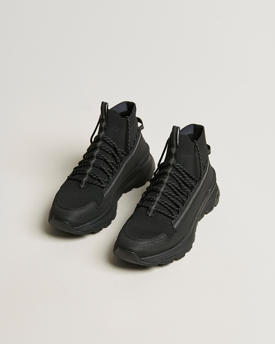 Hombres | Moncler Knit High Running Sneakers Black | Moncler | Knit High Running Sneakers Black