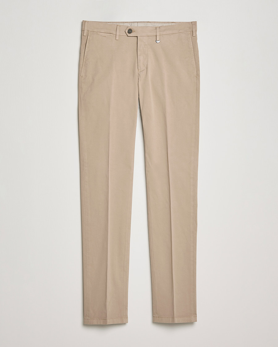 Hombres | Pantalones | Canali | Slim Fit Twill Cotton Chinos Beige