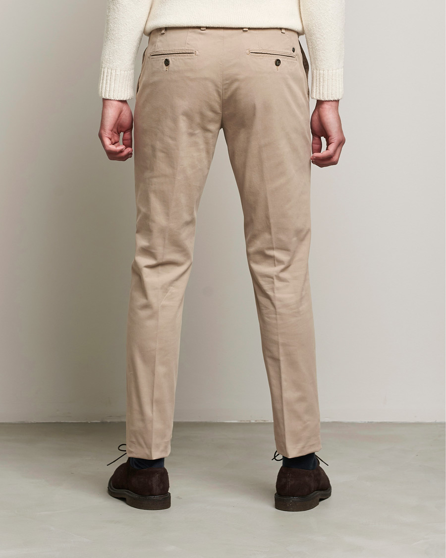 Hombres | Pantalones | Canali | Slim Fit Twill Cotton Chinos Beige