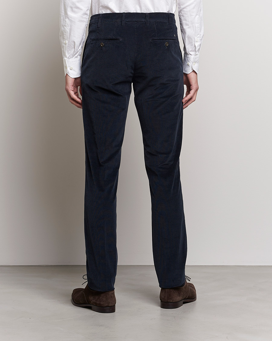 Hombres | Pantalones | Canali | Slim Fit Corduroy Trousers Navy