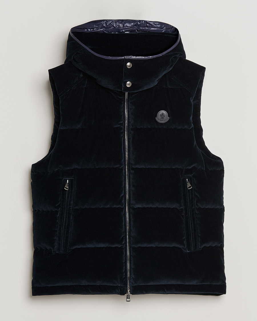 Hombres | Abrigos y chaquetas | Moncler | Vexin Velvet Down Vest Dark Blue