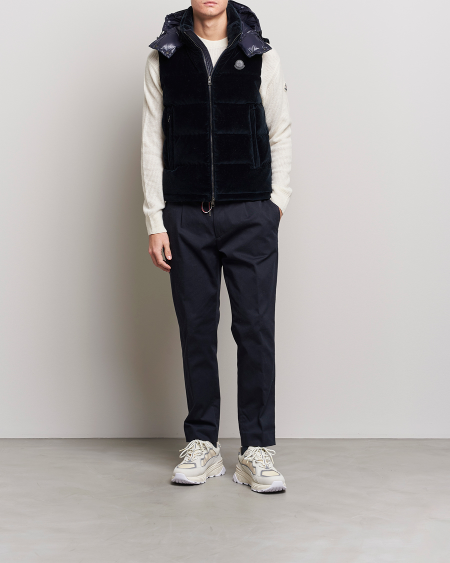 Hombres | Abrigos y chaquetas | Moncler | Vexin Velvet Down Vest Dark Blue