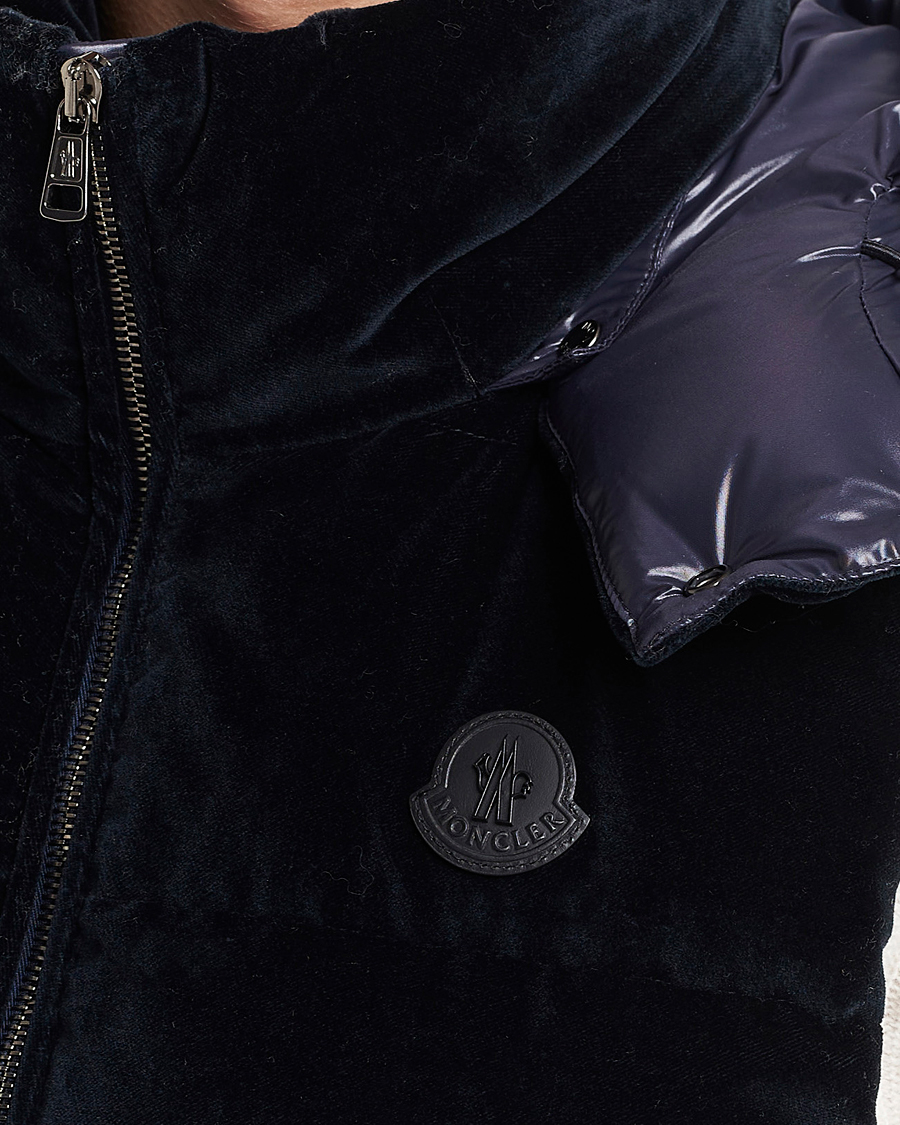Hombres | Abrigos y chaquetas | Moncler | Vexin Velvet Down Vest Dark Blue