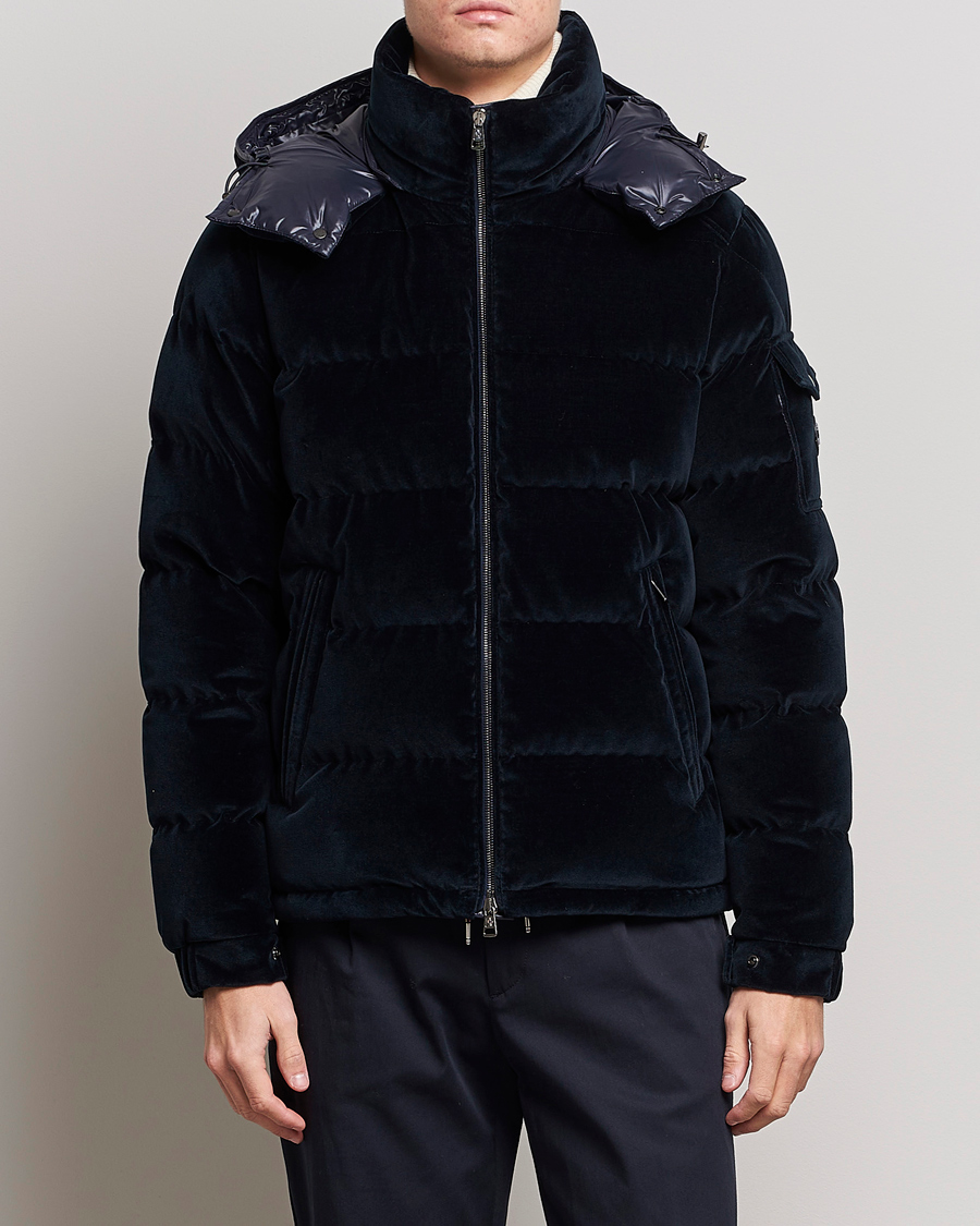 Hombres | Abrigos y chaquetas | Moncler | Armorique Velvet Down Jacket Navy