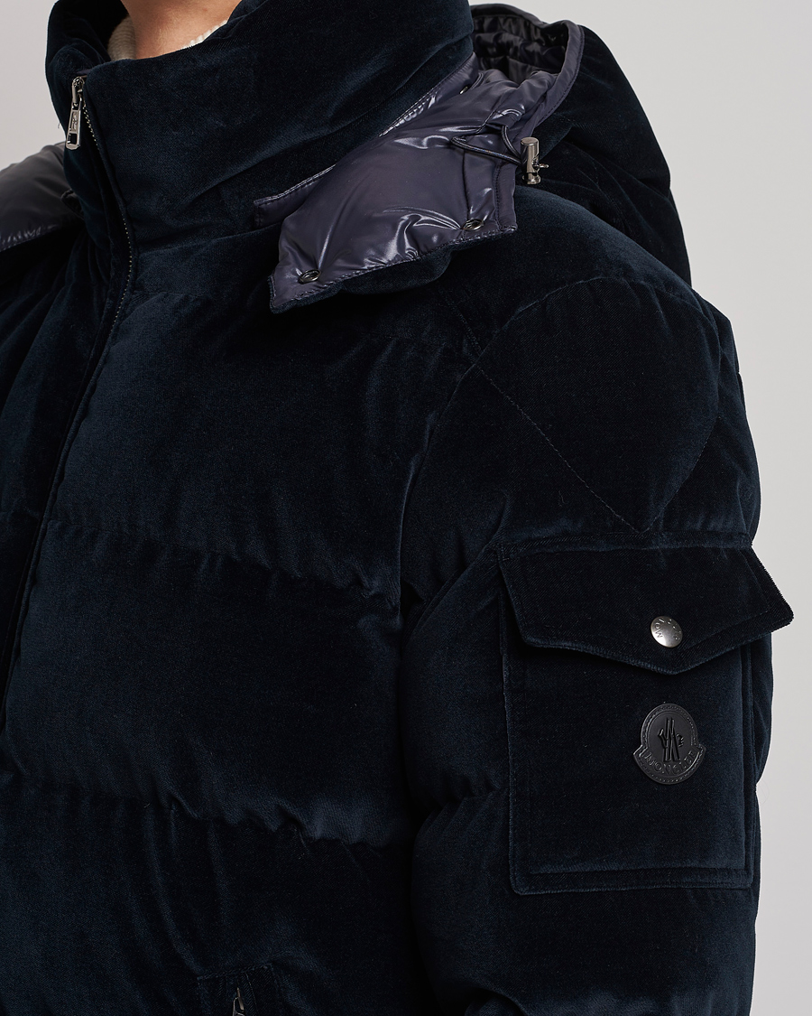 Hombres | Abrigos y chaquetas | Moncler | Armorique Velvet Down Jacket Navy