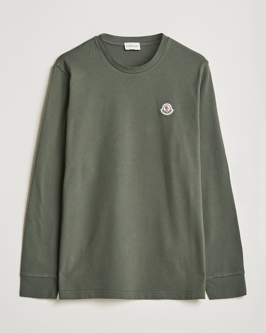 Hombres | Camisetas | Moncler | Long Sleeve Logo Patch T-Shirt Grey