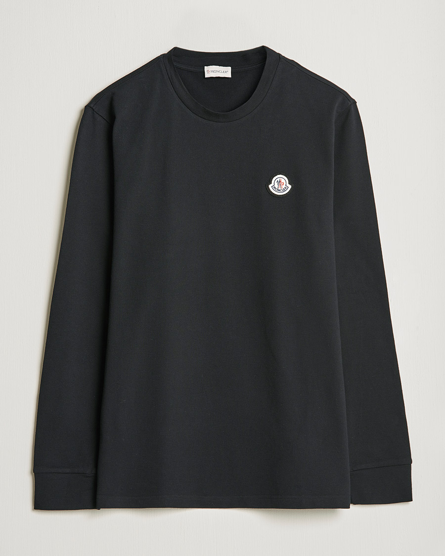 Hombres | Camisetas | Moncler | Long Sleeve Logo Patch T-Shirt Black