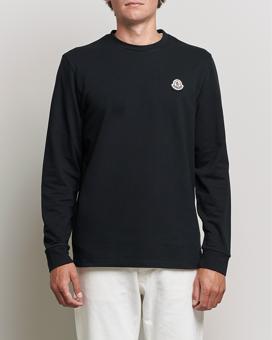 Hombres | Camisetas | Moncler | Long Sleeve Logo Patch T-Shirt Black