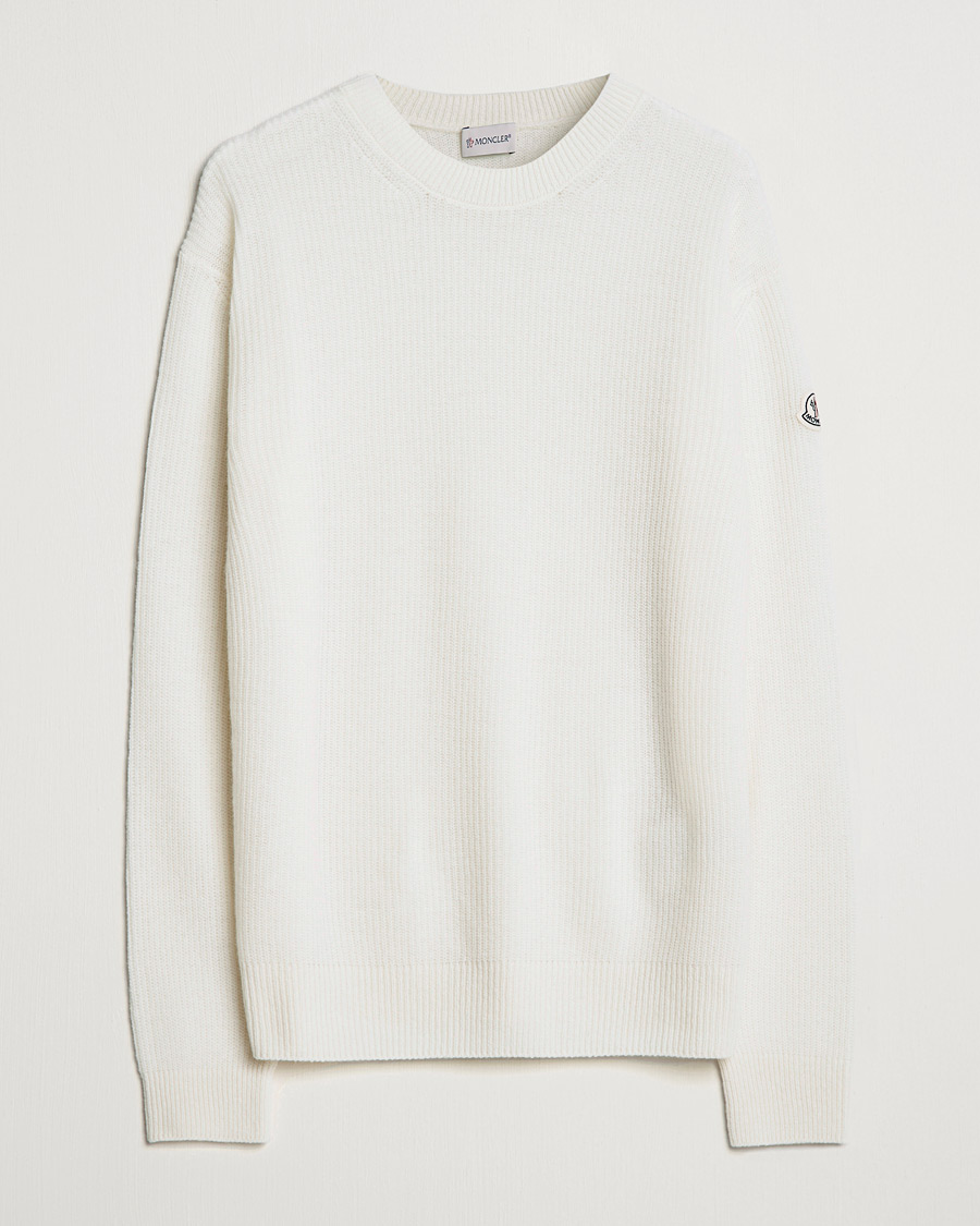 Hombres | Jerséis y prendas de punto | Moncler | Cashmere Crew Neck Sweater White