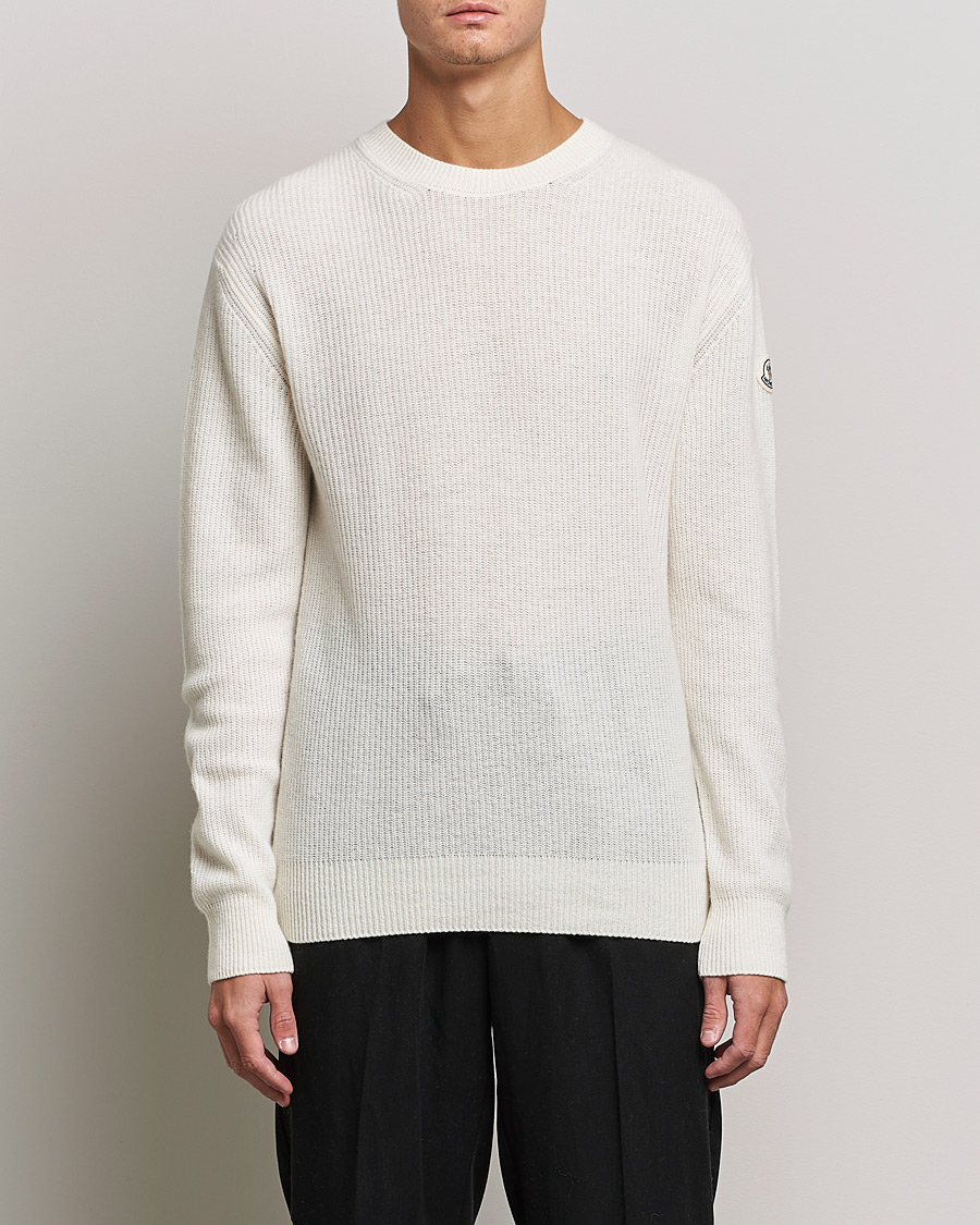 Hombres | Jerséis y prendas de punto | Moncler | Cashmere Crew Neck Sweater White