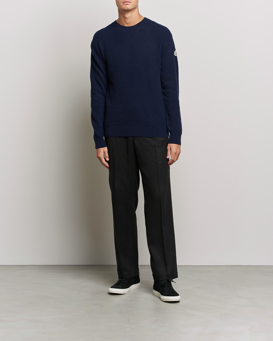 Hombres | Jerséis y prendas de punto | Moncler | Cashmere Crew Neck Sweater Navy