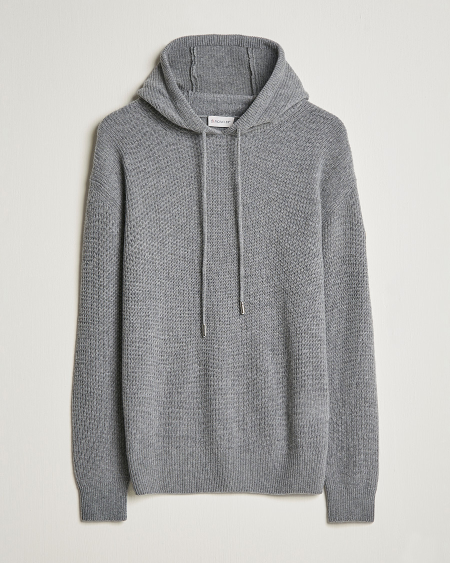 Hombres | Jerséis y prendas de punto | Moncler | Cashmere Hoodie Grey Melange