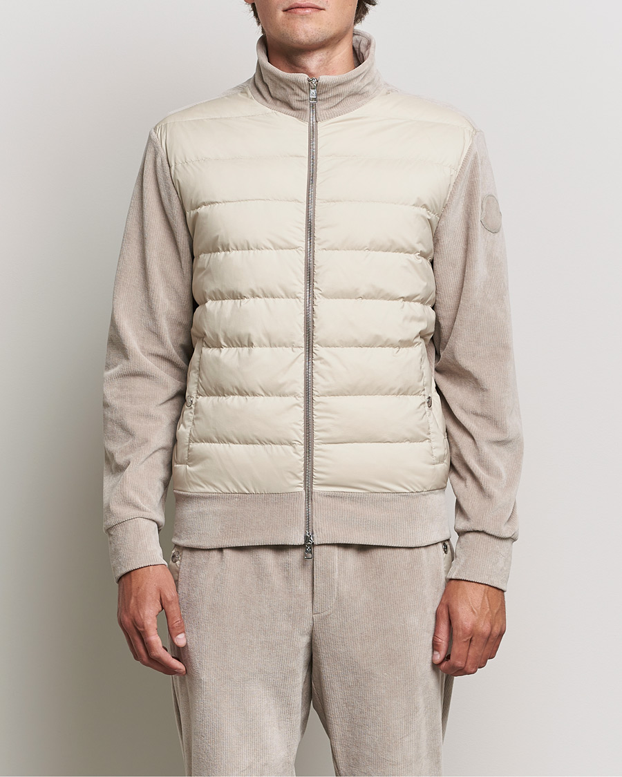 Hombres | Jerséis y prendas de punto | Moncler | Corduroy Zip Cardigan Light Beige