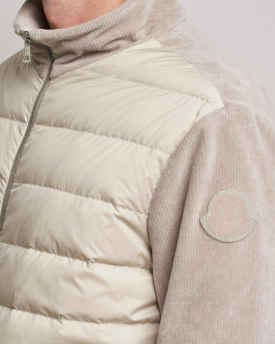 Hombres | Jerséis y prendas de punto | Moncler | Corduroy Zip Cardigan Light Beige