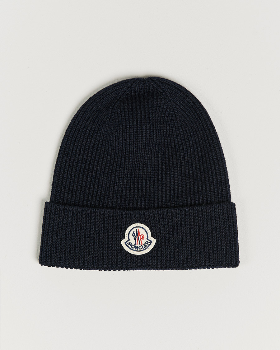 Hombres | Gorros | Moncler | Rib Wool Beanie Navy