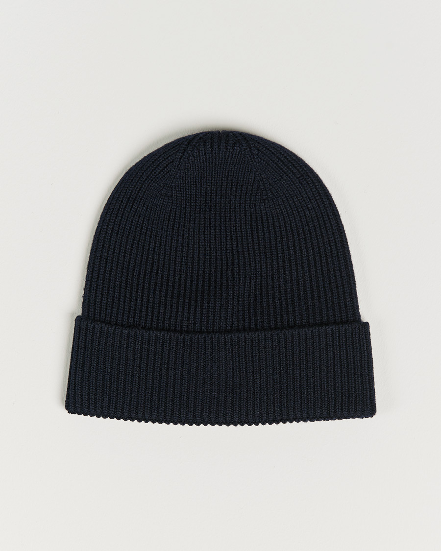 Hombres | Gorros | Moncler | Rib Wool Beanie Navy