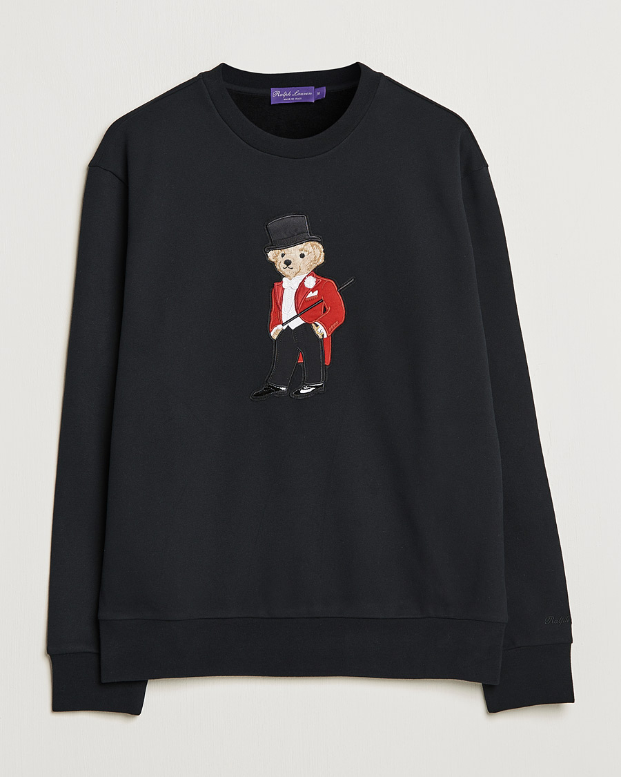 Hombres | Jerséis y prendas de punto | Ralph Lauren Purple Label | Lux Fleece Bear Sweatshirt Black