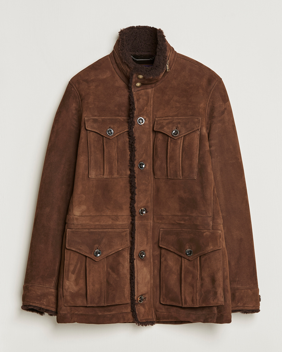 Hombres | Abrigos y chaquetas | Ralph Lauren Purple Label | Shearling Field Jacket Chestnut