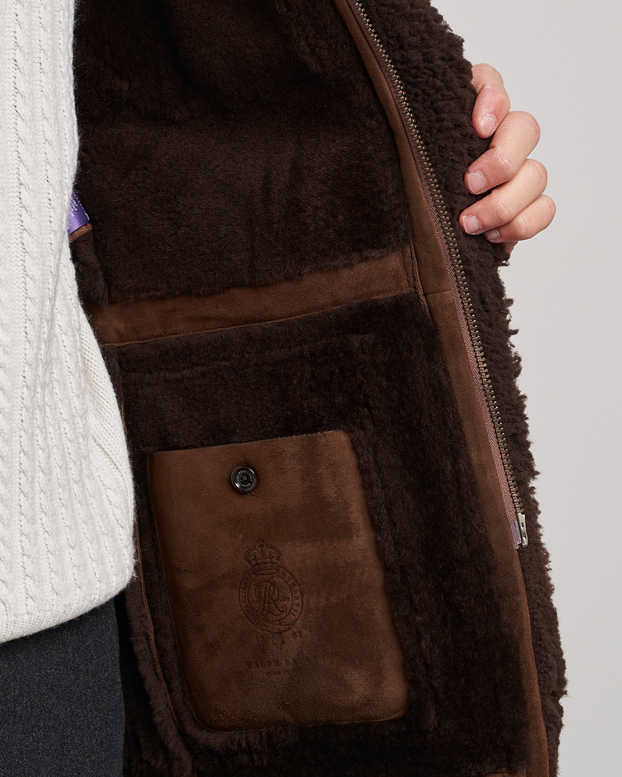 Hombres | Abrigos y chaquetas | Ralph Lauren Purple Label | Shearling Field Jacket Chestnut