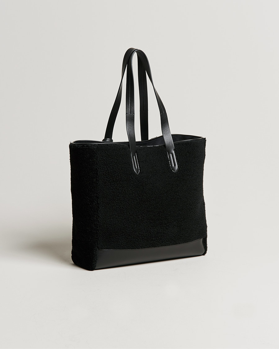 Hombres | Ralph Lauren Purple Label Shearling Tote Bag Black | Ralph Lauren Purple Label | Shearling Tote Bag Black
