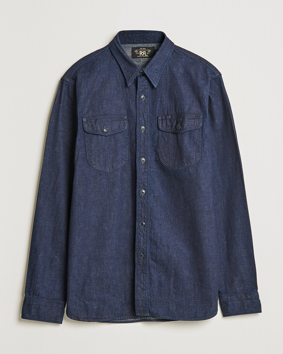 Hombres | Camisas | RRL | Preston Denim Work Shirt Rinse Wash