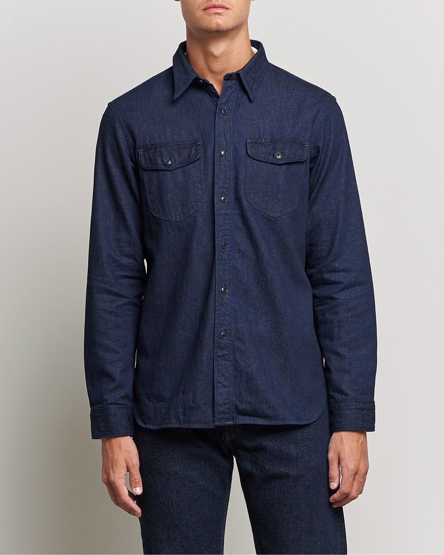 Hombres | Camisas | RRL | Preston Denim Work Shirt Rinse Wash