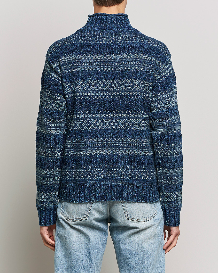 Hombres | Jerséis y prendas de punto | RRL | Mock Neck Sweater Blue Indigo