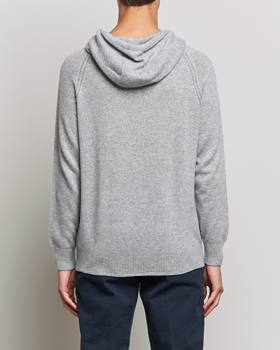 Hombres | Jerséis y prendas de punto | Johnstons of Elgin | Seamless Cashmere Hoodie Silver