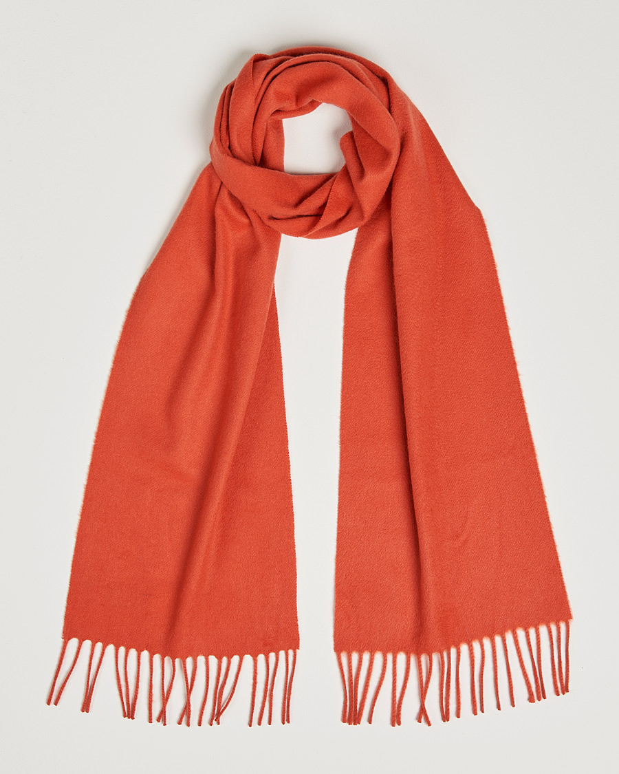 Hombres | Johnstons of Elgin Cashmere Scarf Orange | Johnstons of Elgin | Cashmere Scarf Orange