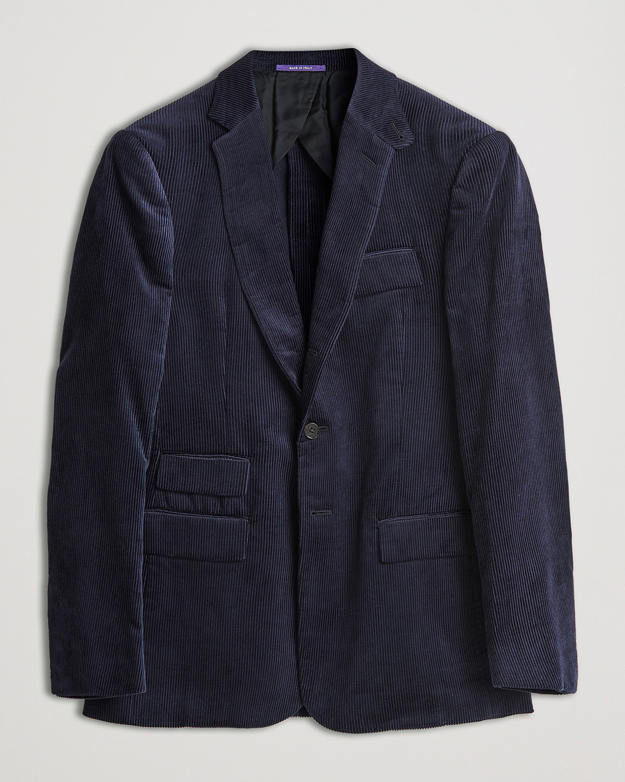 Hombres | Blazers | Ralph Lauren Purple Label | Wale Corduroy Blazer Chairman Navy