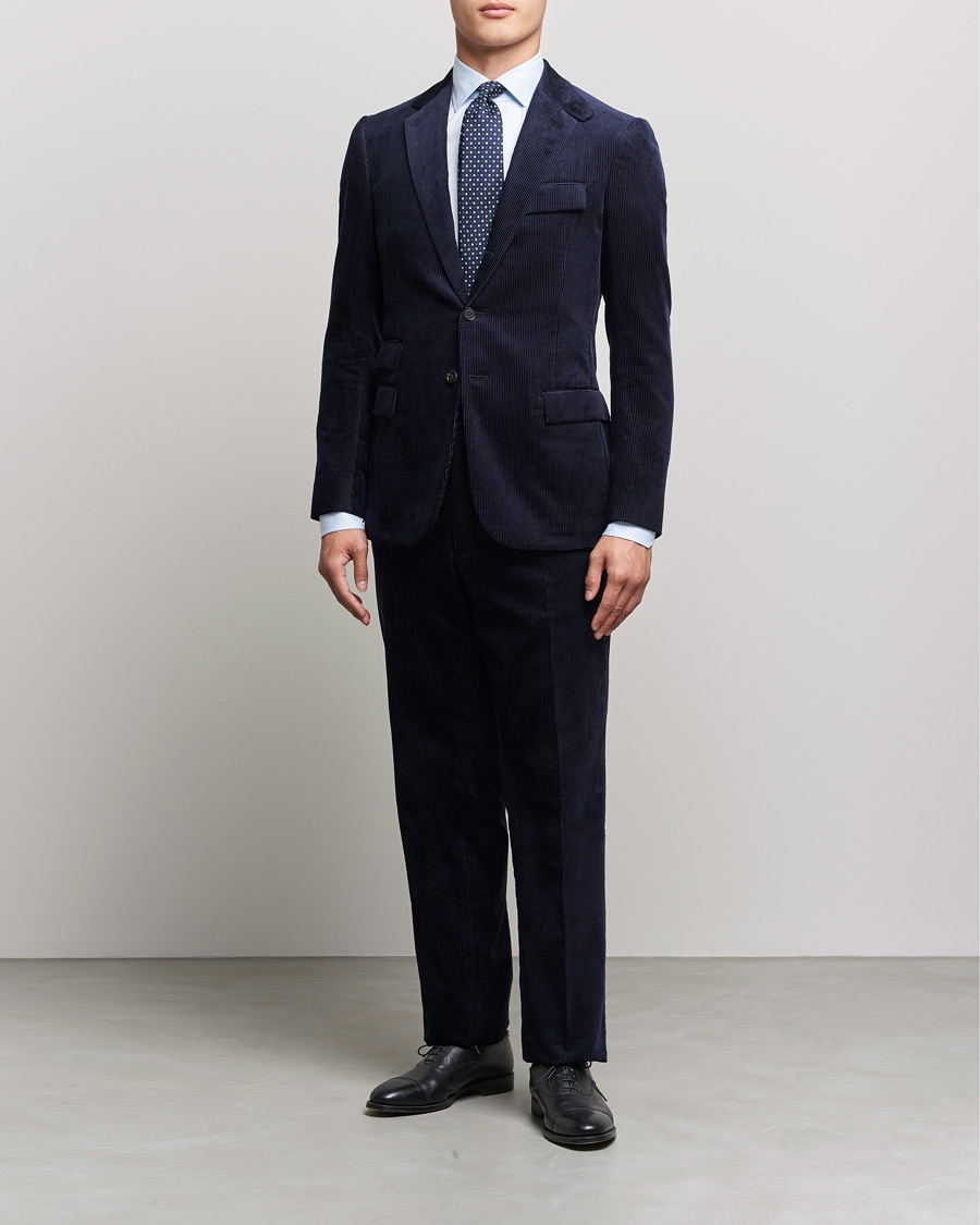 Hombres | Blazers | Ralph Lauren Purple Label | Wale Corduroy Blazer Chairman Navy