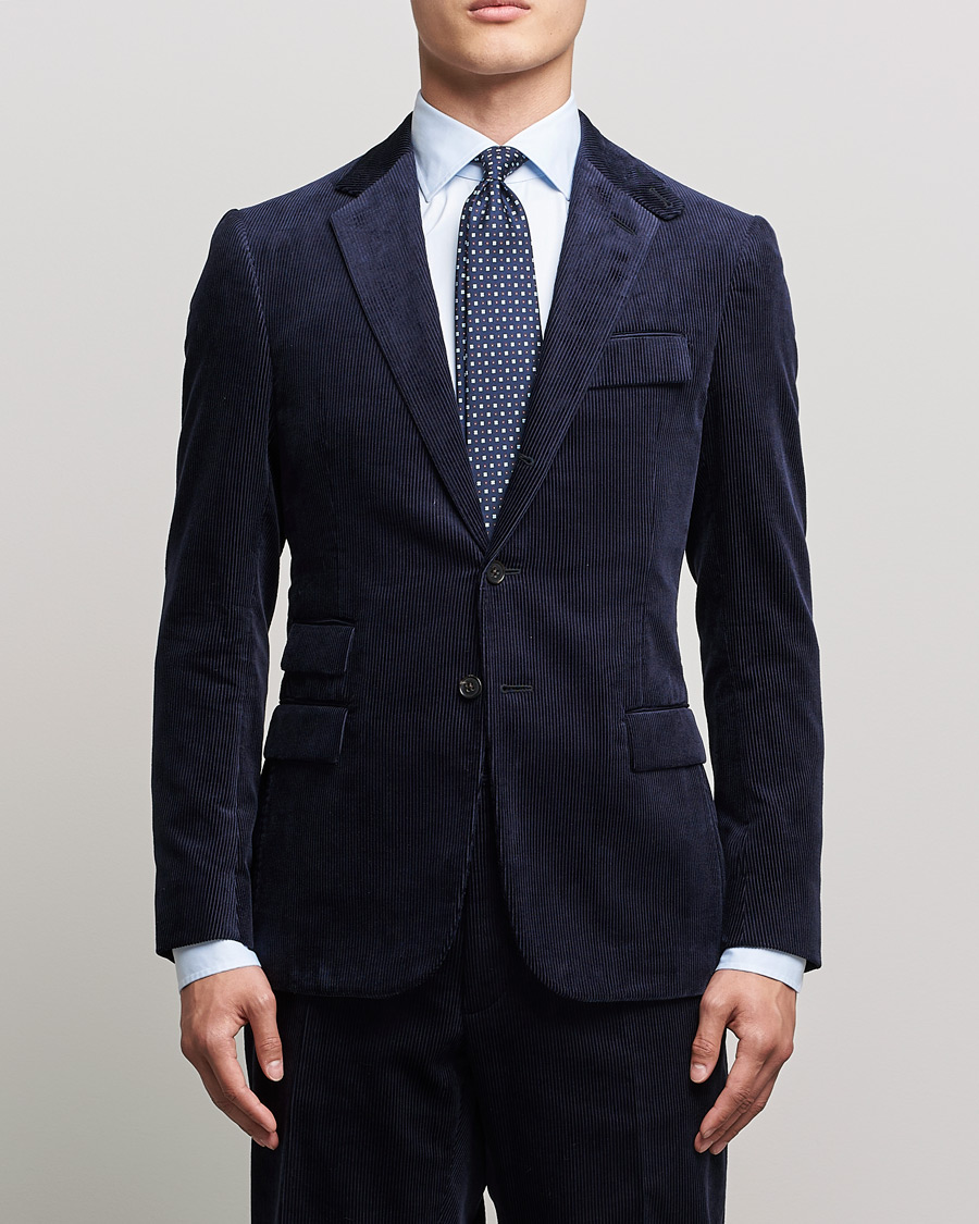 Hombres | Blazers | Ralph Lauren Purple Label | Wale Corduroy Blazer Chairman Navy