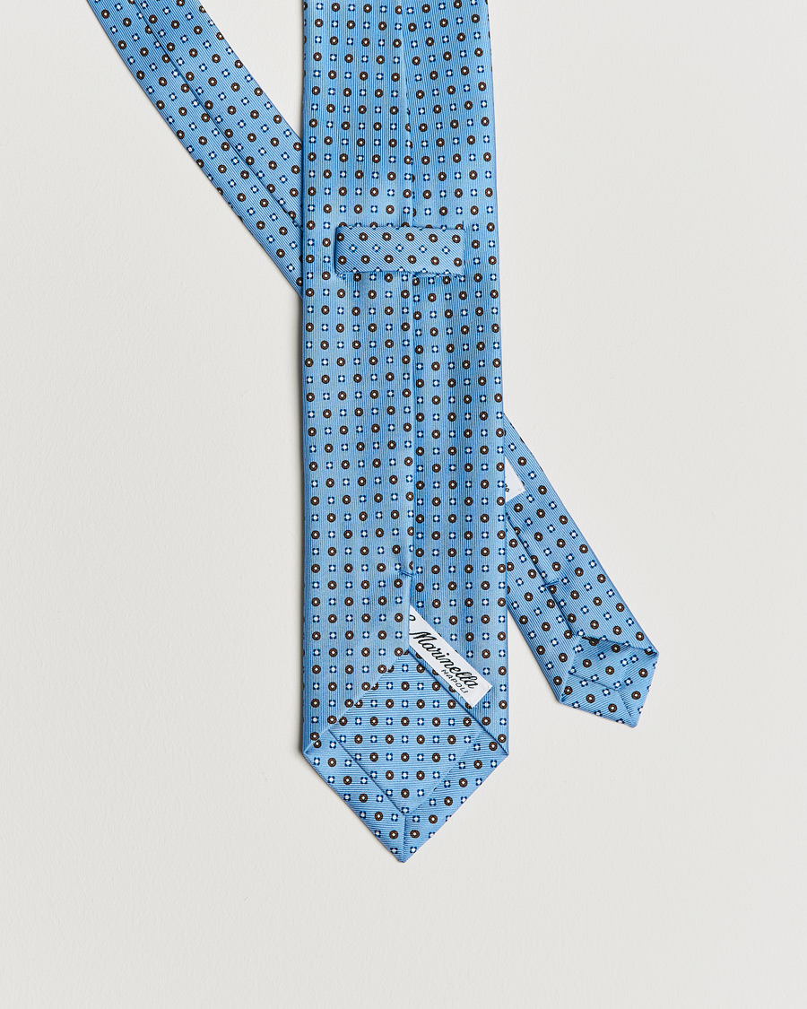 Hombres | E. Marinella 3-Fold Micro Dot Silk Tie Light Blue | E. Marinella | 3-Fold Micro Dot Silk Tie Light Blue