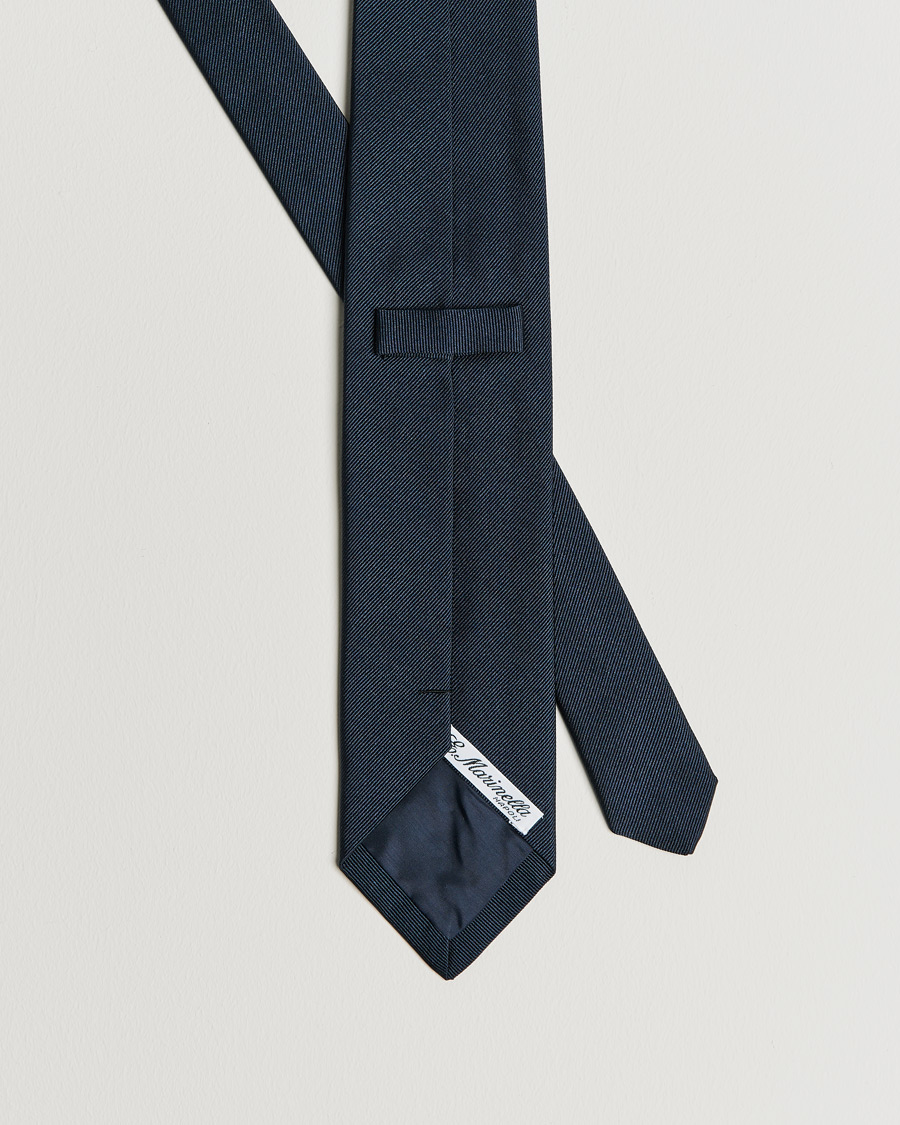 Hombres | E. Marinella 3-Fold Italian Bandiera Silk Tie Navy | E. Marinella | 3-Fold Italian Bandiera Silk Tie Navy