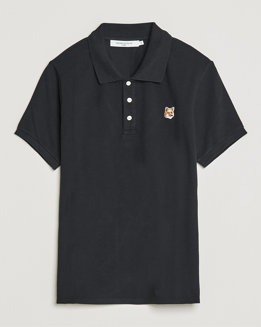 Hombres | Polos | Maison Kitsuné | Fox Head Polo Black