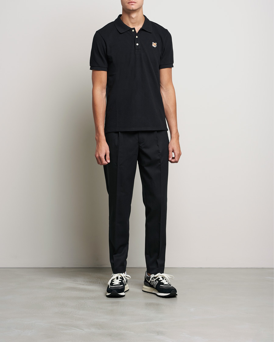 Hombres | Polos | Maison Kitsuné | Fox Head Polo Black