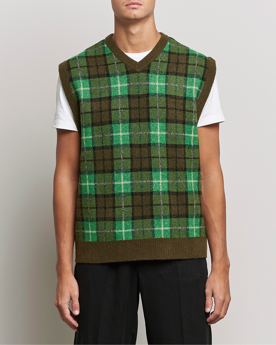 Hombres | Jerséis y prendas de punto | Samsøe Samsøe | Samsøe & Samsøe James Fine Merino Knitted Vest Medium Green